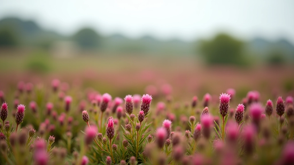 Heideveld in verschillende seizoenen, lente met groene spruiten en zomer met volle paarse bloei